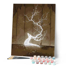Charger l'image dans la galerie, peinture par numéros | Renne Fantaisie | animaux, intermédiaire, rennes et biches | FiguredArt
