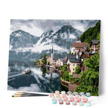 Charger l'image dans la galerie, peinture par numéros | Village et Lac de Montagne | complexe, paysages | FiguredArt
