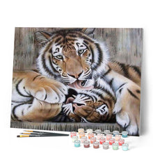 Charger l'image dans la galerie, peinture par numéros | Deux Têtes de Tigre | animaux, complexe, tigres | FiguredArt