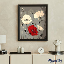 Charger l'image dans la galerie, peinture par numéros | Fleurs rouge et blanches | facile, fleurs, france | FiguredArt