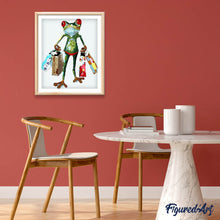 Charger l'image dans la galerie, peinture par numéros | La Grenouille revenant du Shopping | animaux, facile, france, grenouilles | FiguredArt