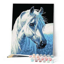 Charger l'image dans la galerie, peinture par numéros | Tête de Cheval blanc | animaux, chevaux, facile | FiguredArt