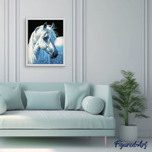 Charger l'image dans la galerie, peinture par numéros | Tête de Cheval blanc | animaux, chevaux, facile | FiguredArt