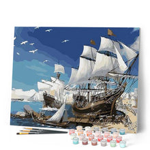 Charger l'image dans la galerie, peinture par numéros | Voiliers accostant | bateaux, facile | FiguredArt