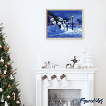 Charger l'image dans la galerie, peinture par numéros | Trois Bonhommes de Neige | intermédiaire, Noël | FiguredArt