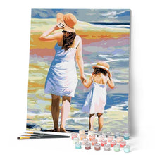 Charger l'image dans la galerie, peinture par numéros | Mère et Fille à la Plage | facile, paysages, romantique | FiguredArt
