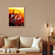 Charger l'image dans la galerie, peinture par numéros | Deux Grues dans le Soleil | animaux, complexe, grues cendrées, oiseaux | FiguredArt