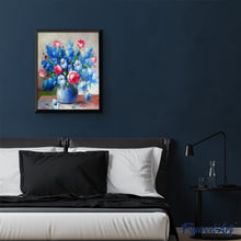 Charger l'image dans la galerie, peinture par numéros | Fleurs bleues et rouges | complexe, fleurs | FiguredArt