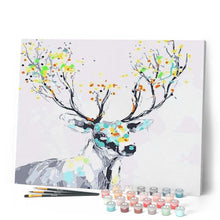 Charger l'image dans la galerie, peinture par numéros | Cerf aux bois colorés | animaux, facile, rennes et biches | FiguredArt