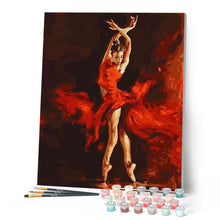 Charger l'image dans la galerie, peinture par numéros | Danseuse Rouge Magique | complexe, danse, france, romantique | FiguredArt