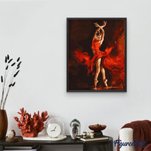 Charger l'image dans la galerie, peinture par numéros | Danseuse Rouge Magique | complexe, danse, france, romantique | FiguredArt
