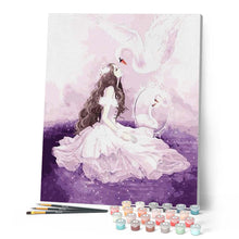 Charger l'image dans la galerie, peinture par numéros | La Princesse et le Cygne | animaux, cignes, intermédiaire, oiseaux, romantique | FiguredArt