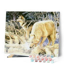 Charger l'image dans la galerie, peinture par numéros | Couple de Loups blancs | animaux, complexe, loups | FiguredArt