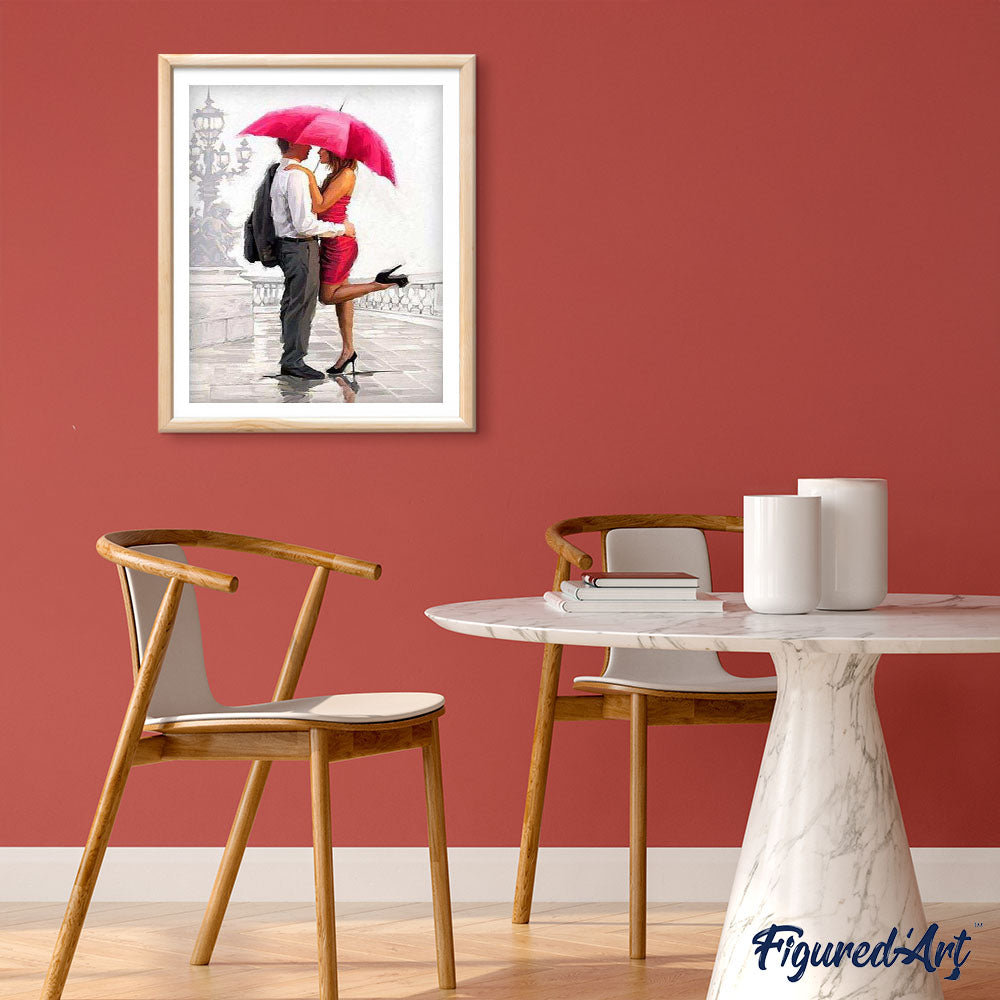 Figured'Art Peinture Par Numéros Adulte - Jeune Femme Au Parapluie 40x50cm - Kit Complet DIY Créatif