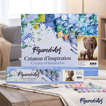 Charger l'image dans la galerie, peinture par numéros | Maman éléphant et son petit | animaux, france, intermédiaire, éléphants | FiguredArt