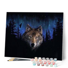 Charger l'image dans la galerie, peinture par numéros | Loup de Nuit | animaux, complexe, loups | FiguredArt