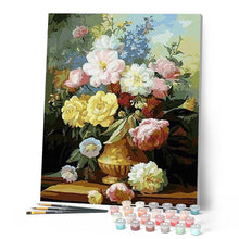 Charger l'image dans la galerie, peinture par numéros | Bouquet élégant | animaux, fleurs, intermédiaire, éléphants | FiguredArt