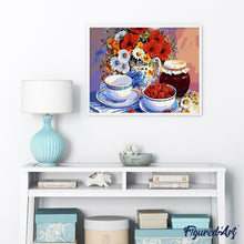 Charger l'image dans la galerie, peinture par numéros | Framboises et Confiture | cuisine, fleurs, intermédiaire | FiguredArt
