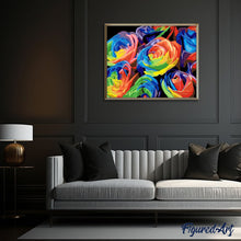 Charger l'image dans la galerie, peinture par numéros | Roses Multicolores | facile, fleurs, Pop Art | FiguredArt