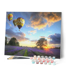 Charger l'image dans la galerie, peinture par numéros | Montgolfières au dessus des Champs | complexe, paysages | FiguredArt