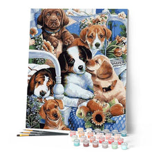 Charger l'image dans la galerie, peinture par numéros | Petits Chiens tranquilles | animaux, chiens, intermédiaire | FiguredArt