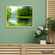 Charger l'image dans la galerie, peinture par numéros | Arbres se reflétant dans l’Eau | arbres, complexe, paysages | FiguredArt