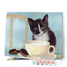 Charger l'image dans la galerie, peinture par numéros | Chat dans la Cuisine | animaux, chats, complexe | FiguredArt