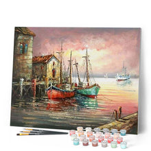 Charger l'image dans la galerie, peinture par numéros | Bateaux de Pêche au Port | bateaux, complexe, paysages | FiguredArt