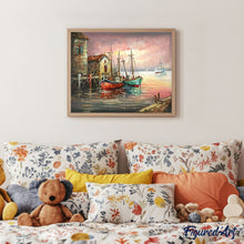 Charger l'image dans la galerie, peinture par numéros | Bateaux de Pêche au Port | bateaux, complexe, paysages | FiguredArt
