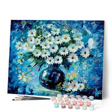Charger l'image dans la galerie, peinture par numéros | Marguerites et Vase bleu | complexe, fleurs | FiguredArt