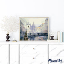 Charger l'image dans la galerie, peinture par numéros | Pont enneigé | facile, ville | FiguredArt