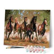 Charger l'image dans la galerie, peinture par numéros | Chevaux galopant | animaux, chevaux, intermédiaire | FiguredArt