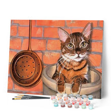 Charger l'image dans la galerie, peinture par numéros | Chat caché dans la Cuisine | animaux, chats, facile | FiguredArt