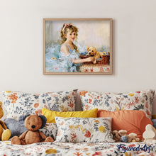 Charger l'image dans la galerie, peinture par numéros | Petite Fille et son Chiot | animaux, chiens, intermédiaire, portrait, romantique | FiguredArt