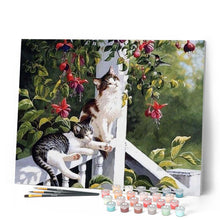 Charger l'image dans la galerie, peinture par numéros | Chats et Colibri | animaux, chats, complexe, oiseaux | FiguredArt