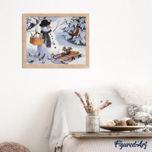 Charger l'image dans la galerie, peinture par numéros | Bonhomme de Neige et Ecureuil | animaux, facile, Noël | FiguredArt