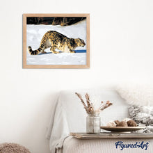 Charger l'image dans la galerie, peinture par numéros | Leopard dans la Neige | animaux, facile, léopards | FiguredArt