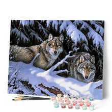 Charger l'image dans la galerie, peinture par numéros | Loups en Hiver | animaux, complexe, loups | FiguredArt