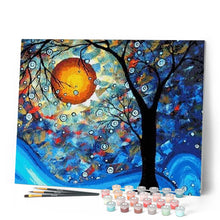 Charger l'image dans la galerie, peinture par numéros | Arbre et pleine Lune | arbres, intermédiaire | FiguredArt