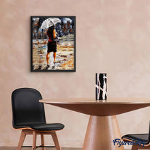 Charger l'image dans la galerie, peinture par numéros | Femme se dépéchant sous la Pluie | complexe, romantique | FiguredArt