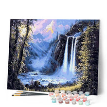 Charger l'image dans la galerie, peinture par numéros | Reflets du Soleil sur la Cascade | complexe, paysages | FiguredArt