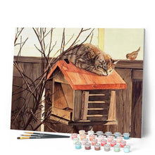 Charger l'image dans la galerie, peinture par numéros | Chat perché | animaux, chats, intermédiaire | FiguredArt