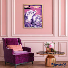 Charger l'image dans la galerie, peinture par numéros | Couple de Dauphins | animaux, dauphins, facile | FiguredArt