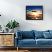 Charger l'image dans la galerie, peinture par numéros | Dauphin et Lever du Soleil | animaux, complexe, dauphins, paysages | FiguredArt
