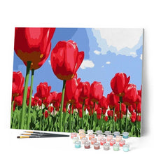 Charger l'image dans la galerie, peinture par numéros | Tulipes rouges | facile, fleurs | FiguredArt