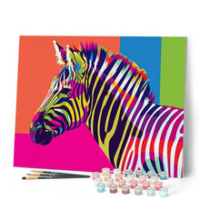 Charger l'image dans la galerie, peinture par numéros | Zèbre Pop Art | animaux, facile, Pop Art, zèbres | FiguredArt