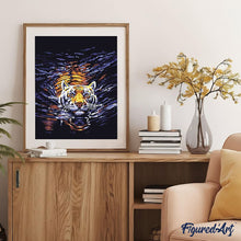 Charger l'image dans la galerie, peinture par numéros | Tigre dans l’Eau | animaux, intermédiaire, tigres | FiguredArt