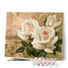 Charger l'image dans la galerie, peinture par numéros | Trois Fleurs Blanches | fleurs, intermédiaire | FiguredArt