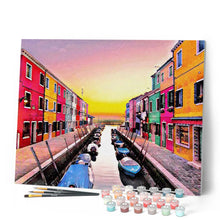 Charger l'image dans la galerie, peinture par numéros | Burano en Italie | intermédiaire, ville | FiguredArt