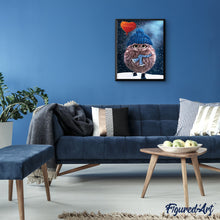 Charger l'image dans la galerie, peinture par numéros | Chouette Je t’aime | animaux, chouettes et hiboux, intermédiaire | FiguredArt